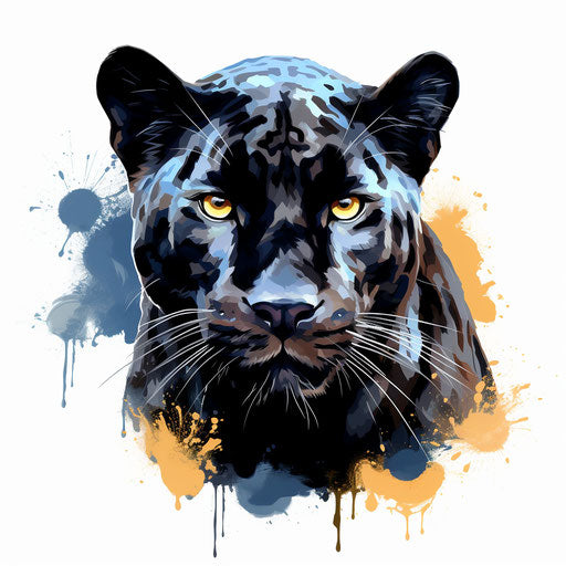 Panther illustration in the style of Oil painting