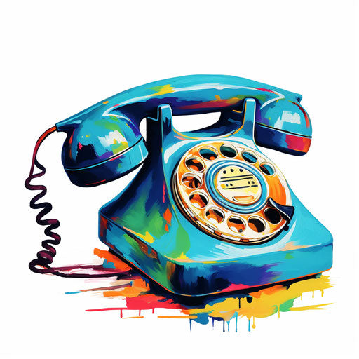 Telephone clipart in the style of oil painting