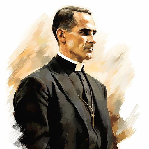 Priest clipart in the style of Impressionistic Art, on a white background