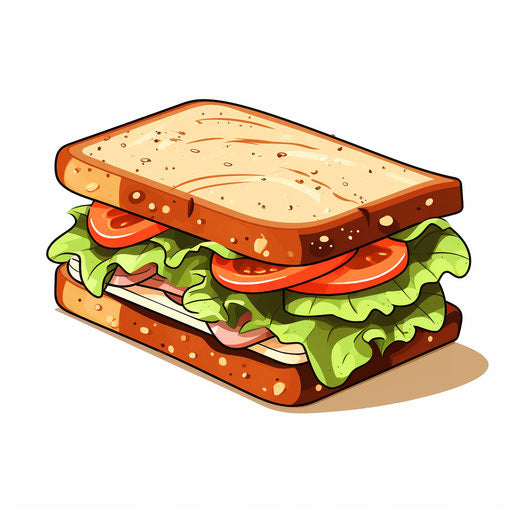 Minimalist style sandwich illustration, on white background