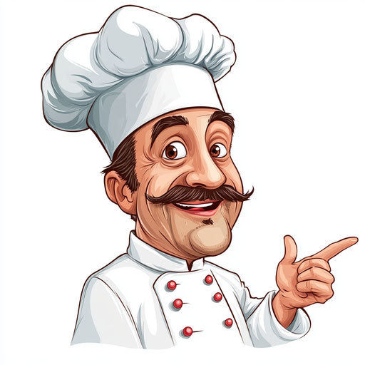 Humorous caricature of a chef hat with human characteristics