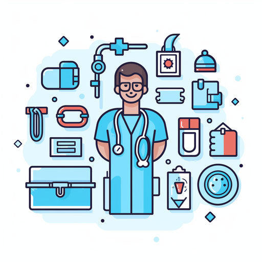 Medical clip art in Minimalist style on white background