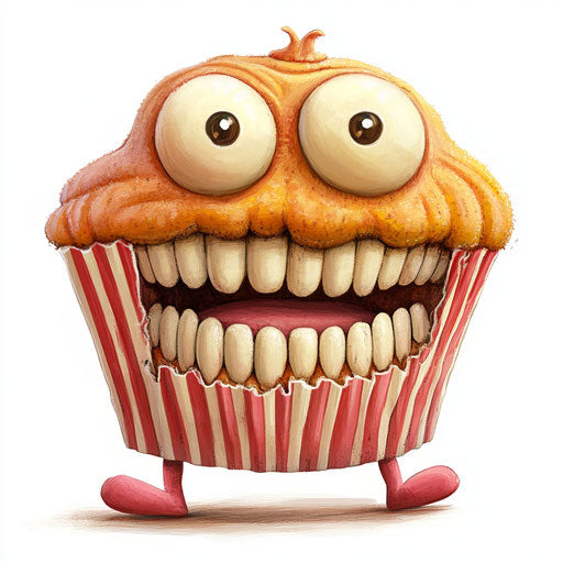 Dynamic Muffin Caricature Clipart JPG for Digital Media