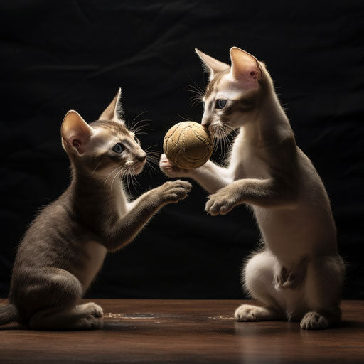 Oriental shorthair cat kittens playing