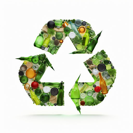 Minimalist style recycling clipart on white background