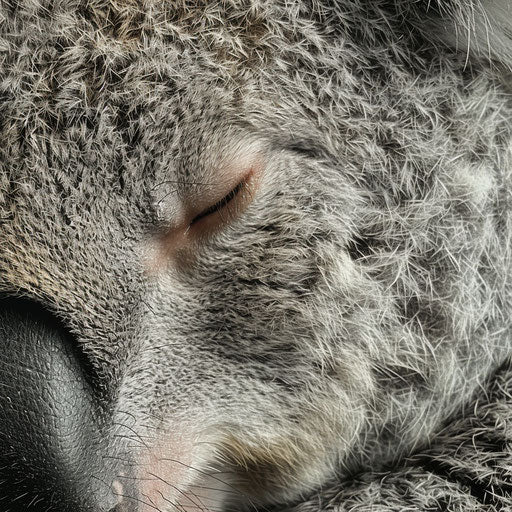 Intricate and textured fur pattern of koala