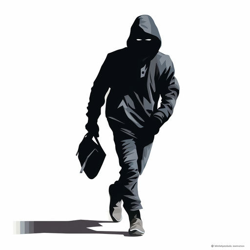 Robber clipart in the style of Minimalist, on white background