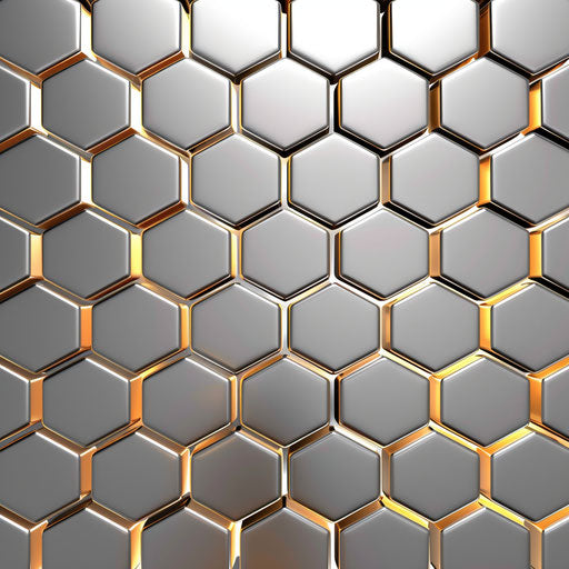 Flat metallic silver background enhances realistic honeycomb clipart
