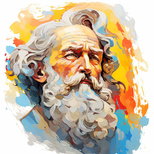 God clipart in the style of Oil painting, on a white background