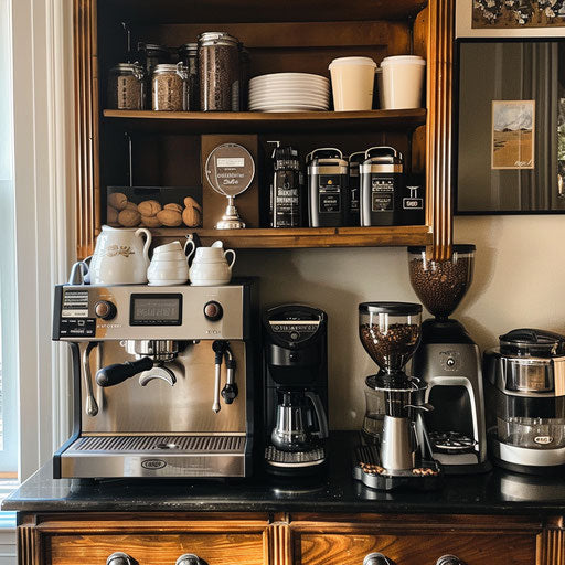 Deluxe home office coffee bar setup
