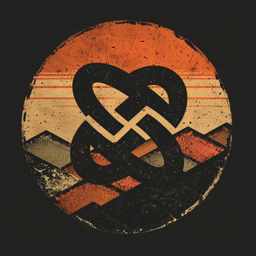 Vintage logo with distressed textures and earthy tones