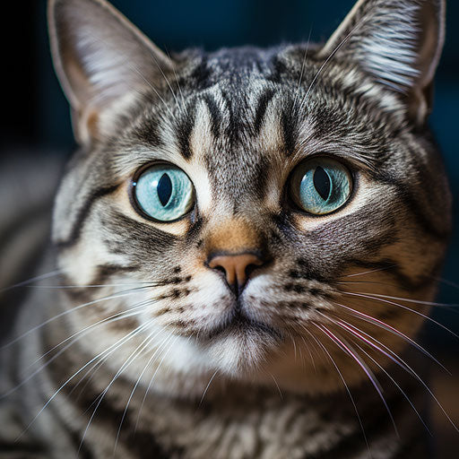 American shorthair cat closeup of the face