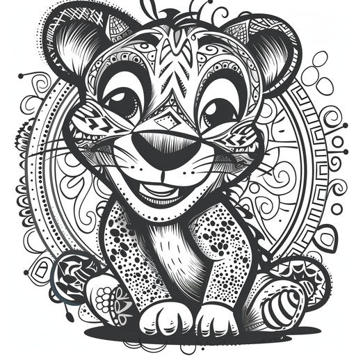 Playful black panther with big smile