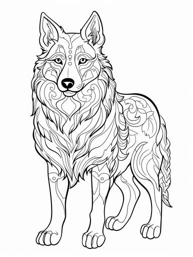 Black and white animal coloring, caninecore style