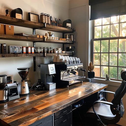 Deluxe home office coffee bar setup