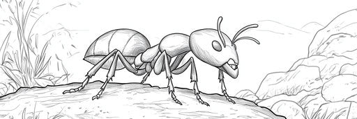 Very simple ant coloring page 3:1