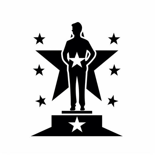 Minimalist award clip on white background