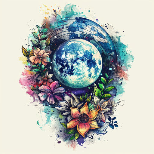 Earth surrounded by layers of atmospheric colors