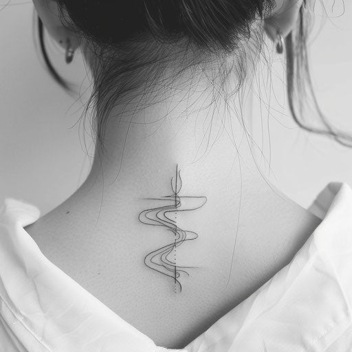 Minimalist spine tattoo illustrated