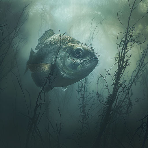 Piranha fish in an ethereal underwater environment in the style of Vincent Munier
