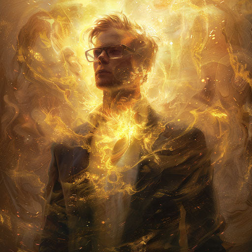 Ethereal glow of a visionary leader