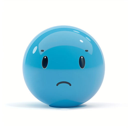 Sad blue ball