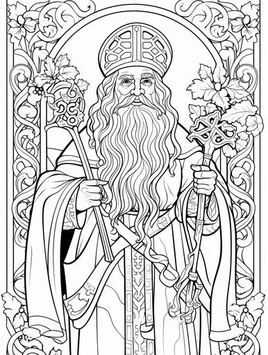 St. Patrick's Day coloring pages, in the style of fairy tale illustrations, captivating 3:4