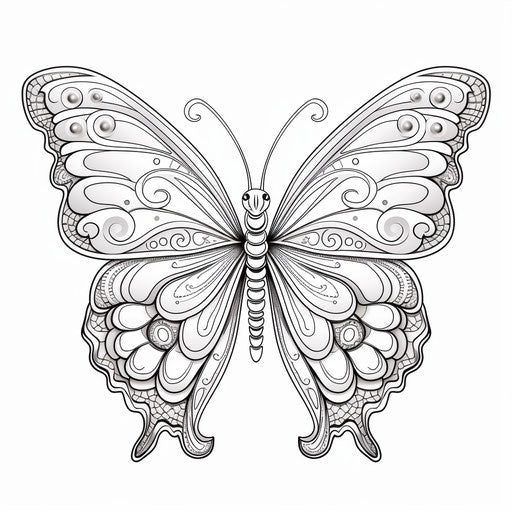 Free printable butterfly template in detailed line art