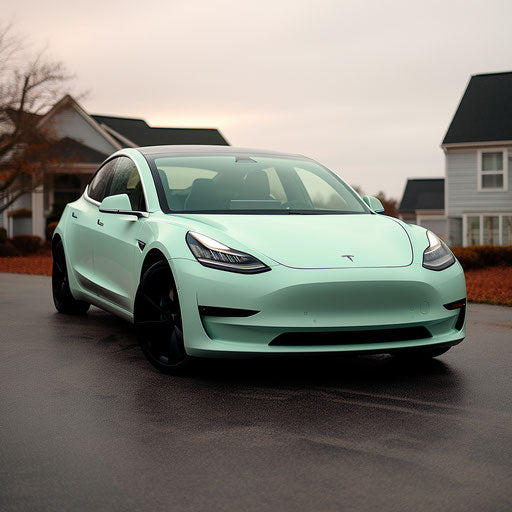Electric car seafoam green