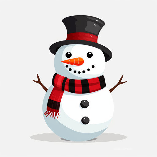 Snowman clipart in the style of Minimalist, on a white background