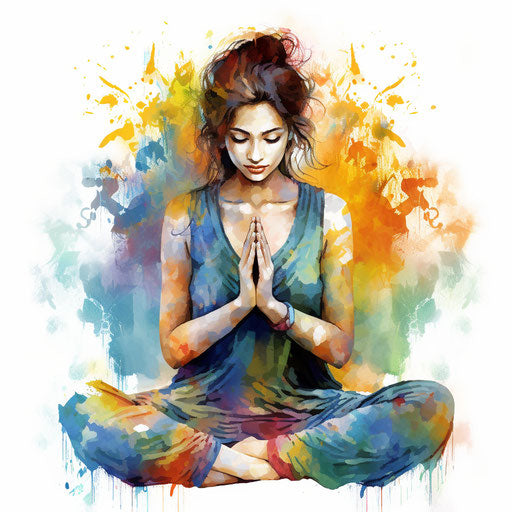 Namaste clipart in the style of Impressionistic Art