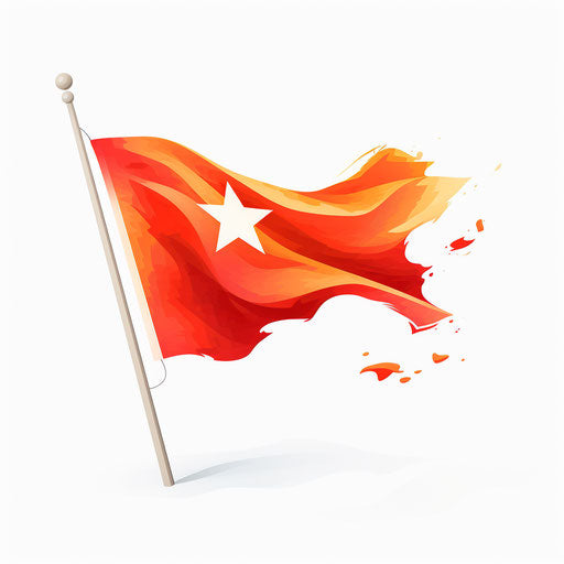 Minimalist flag on white background