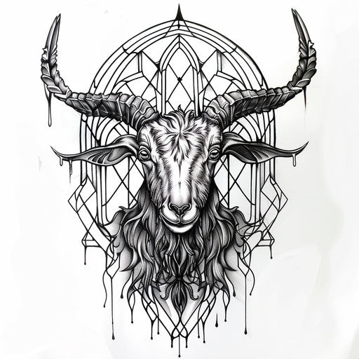 Gothic architecture goat tattoo
