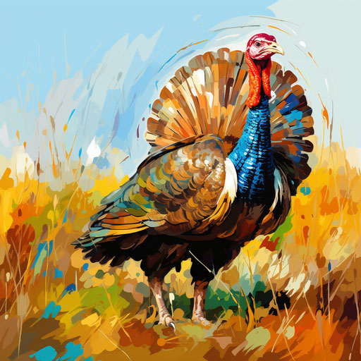 Impressionistic Art turkey on white background