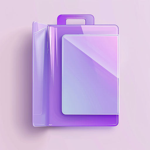 Folder clipart on soft lavender flat background