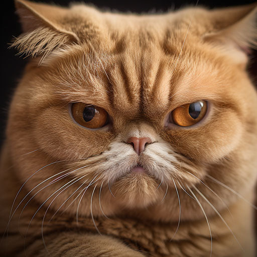 Exotic shorthair cat closeup of the face