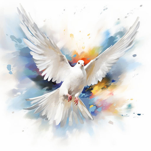 Dove clipart in the style of Impressionistic Art, on a white background