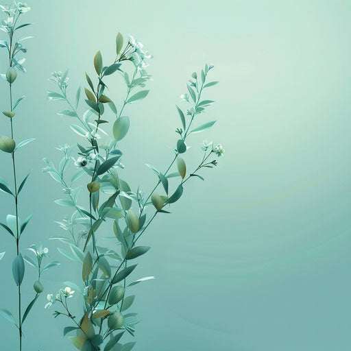 Realistic color clipart on a flat serene aqua background