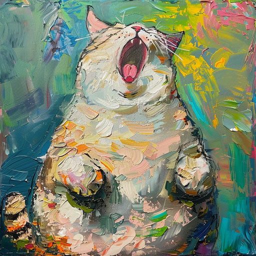 Fat cat meowing