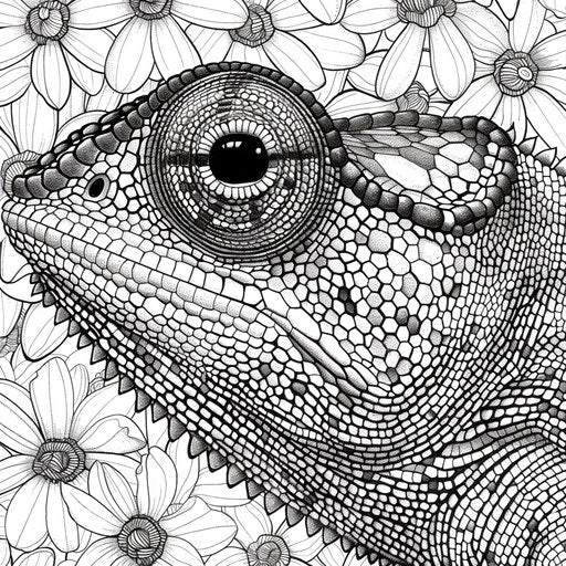 Detailed texture and patterns of a chameleon's skin