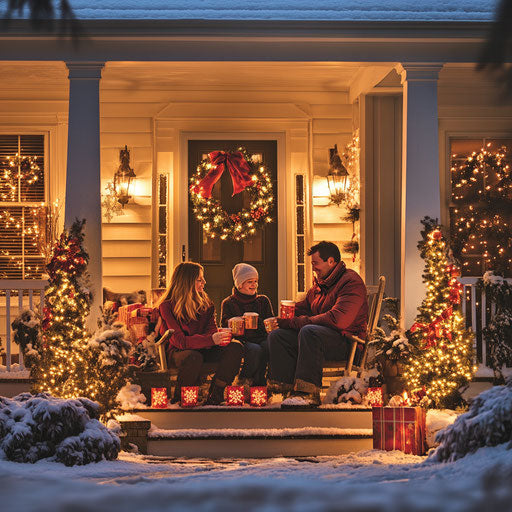 Warm welcome on the Christmas porch