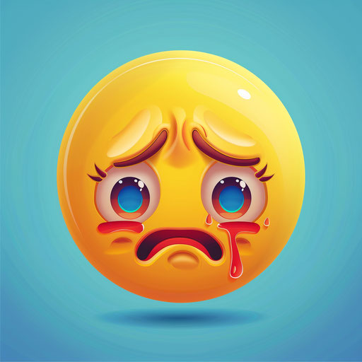 Yellow sad and happy emoticon on blue background
