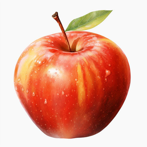Apple clipart in the style of Oil painting on white background