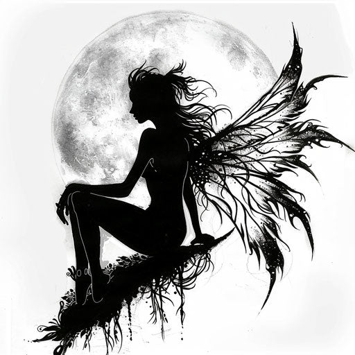 Fairy design on moonlit night with moon reflection