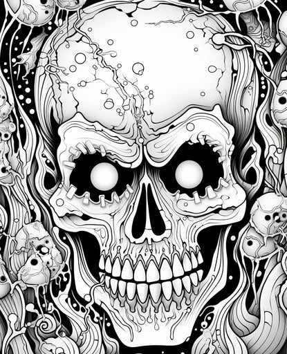 Captivating Halloween coloring for kids, pointillist style