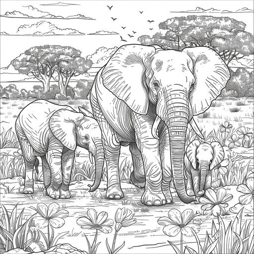 Child's Play & Skill: Coloring Pages Elephant