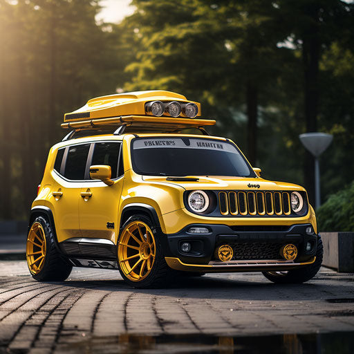 Off-road vehicle lowered with hydraulic suspensions