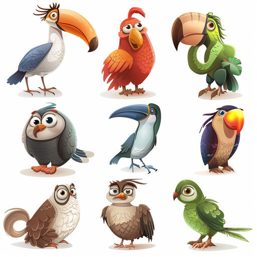 Cartoon animal in PNG with photo realistic style