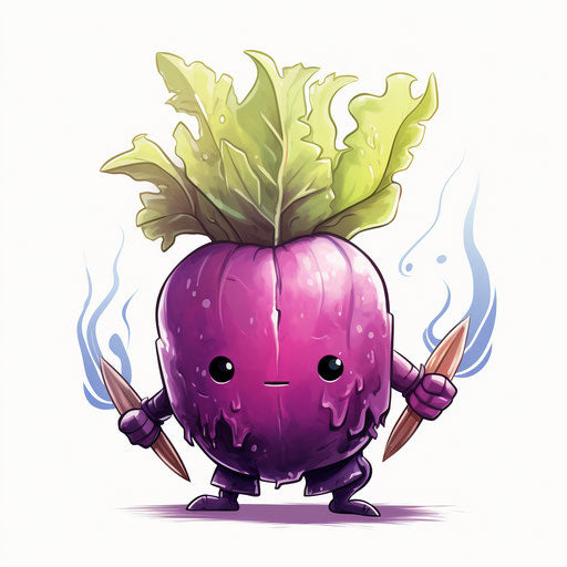 Turnip clipart in the style of Chiaroscuro Art, on a white background