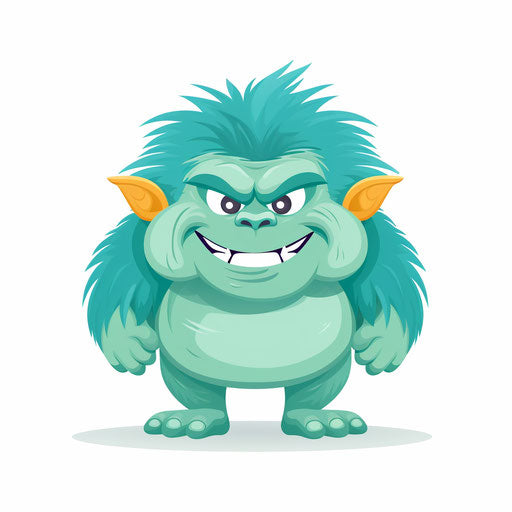 Troll clipart in Minimalist style, on white background